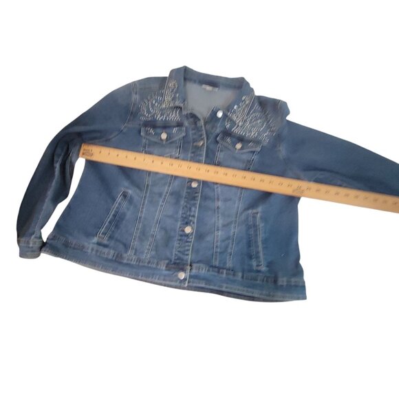 Womens Westport 2X Denim Jacket With Rhinestone Studded Detail Western Cowgirl - Picture 9 of 12